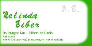 melinda biber business card